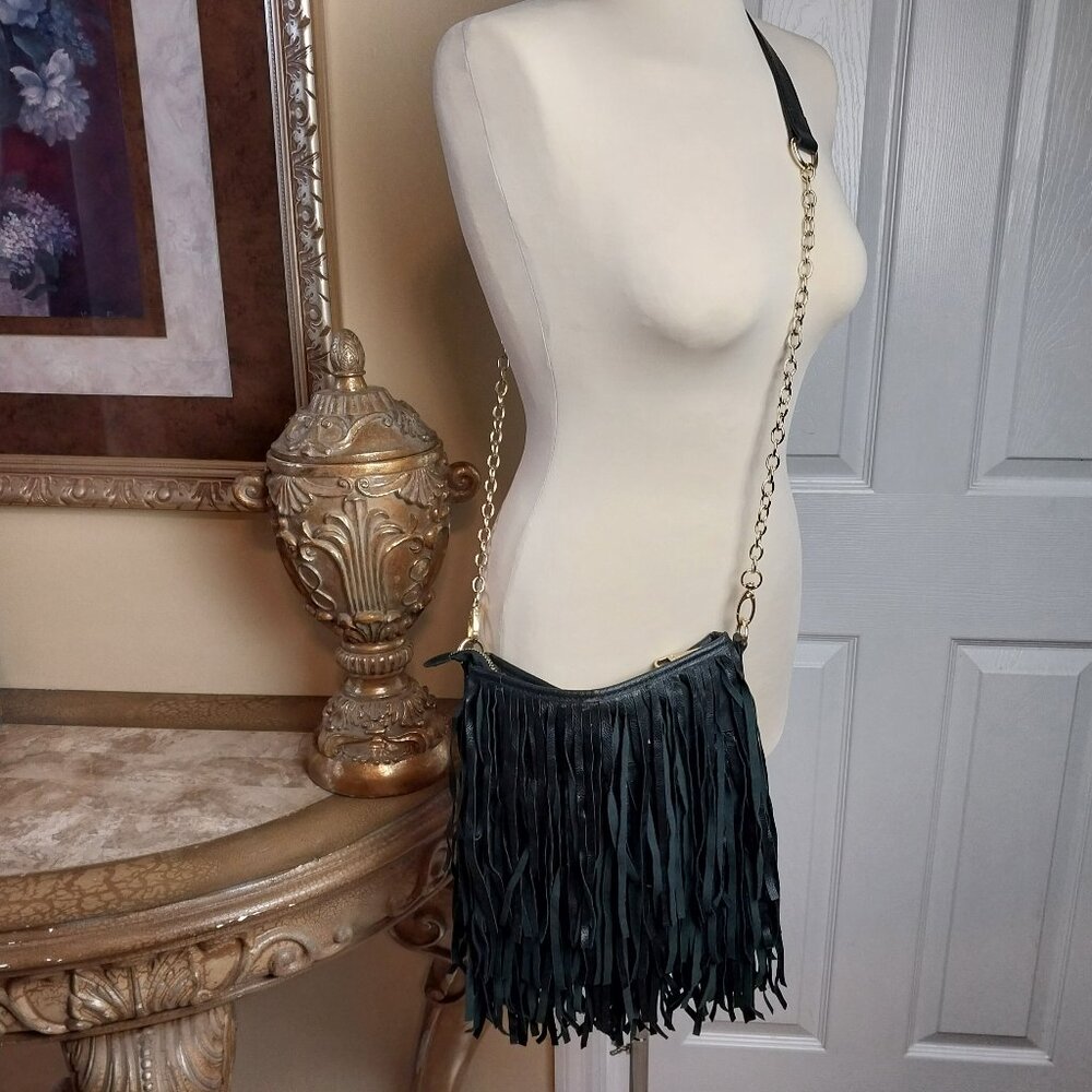 Steve Madden Black Fringe Handbag
